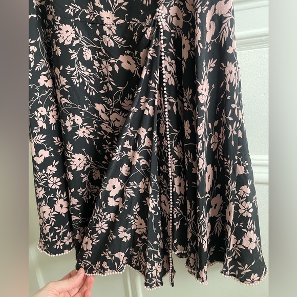 Y2K Anne Carson silk floral mini skirt-size 6 - Picture 3 of 11